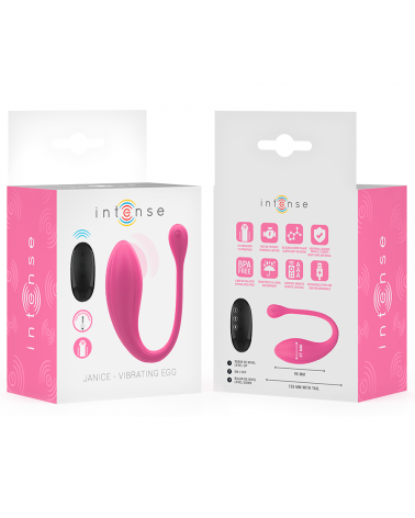 INTENSE - JANICE U VIBRATORE DOPPIA STIMOLAZIONE 10 VIBRAZIONI ROSA TELECOMANDO