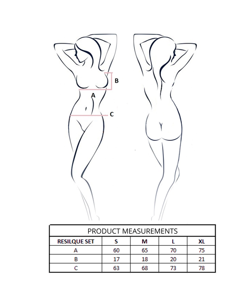 PASSION - RESILQUE REGGISENO + PERIZOMA NERO L/XL