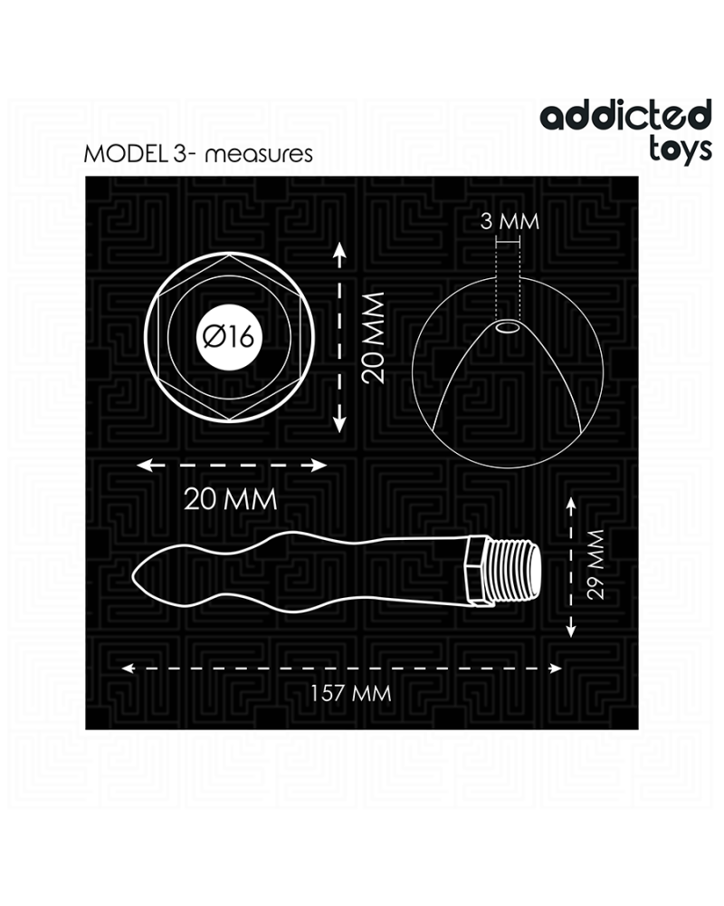 ADDICTED TOYS - PULITORE ANALE CON ADATTATORE UNIVERSALE MODELLO 3