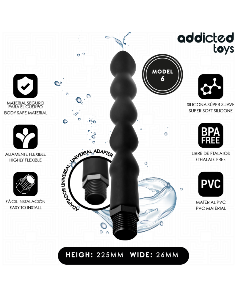 ADDICTED TOYS - PULITORE ANALE CON ADATTATORE UNIVERSALE MODELLO 6