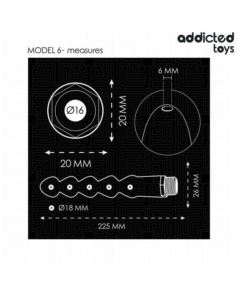 ADDICTED TOYS - PULITORE ANALE CON ADATTATORE UNIVERSALE MODELLO 6