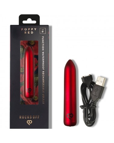 ROCKS-OFF - PROIETTILE VIBRANTE RICARICABILE ROSSO PAPAVERO