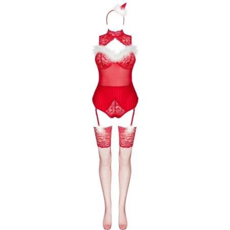 LIVCO CORSETTI FASHION - LIMPID SNOWFLAKES LC 90604 BODY + CALZE + CERCHIETTO NATALIZIO S/M
