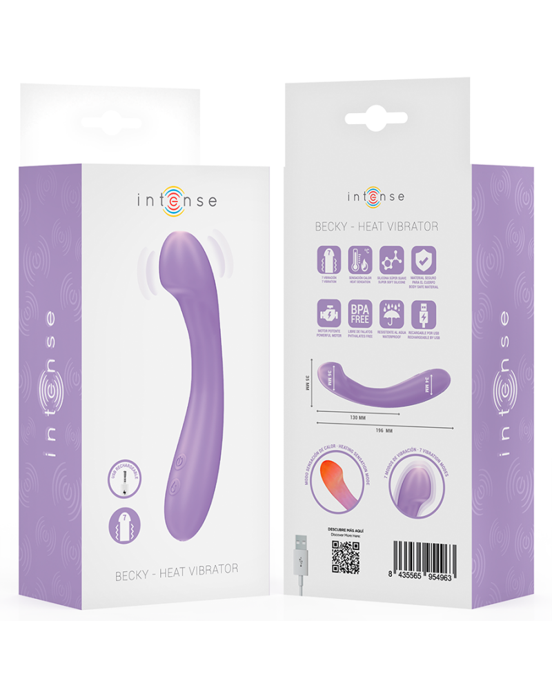 INTENSE - VIBRATORE BECKY 19 CM RISCALDABILE 7 VIBRAZIONI VIOLA