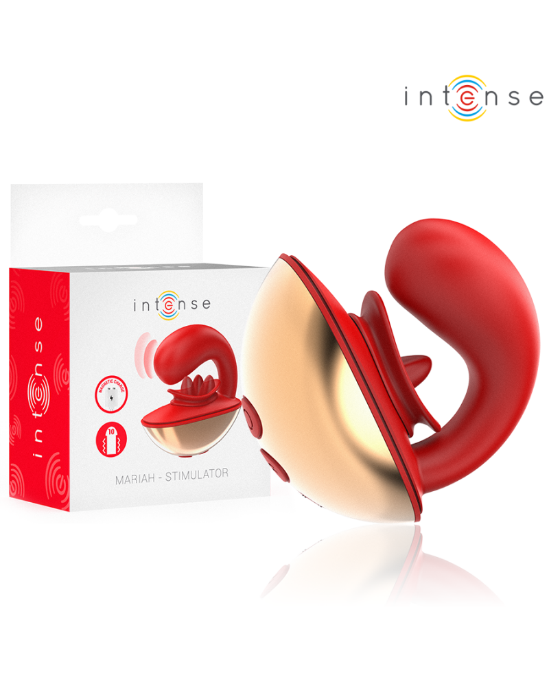 INTENSE - VIBRATORE E STIMOLATORE MARIAH A FORMA DI U 10 VIBRAZIONI ROSSO