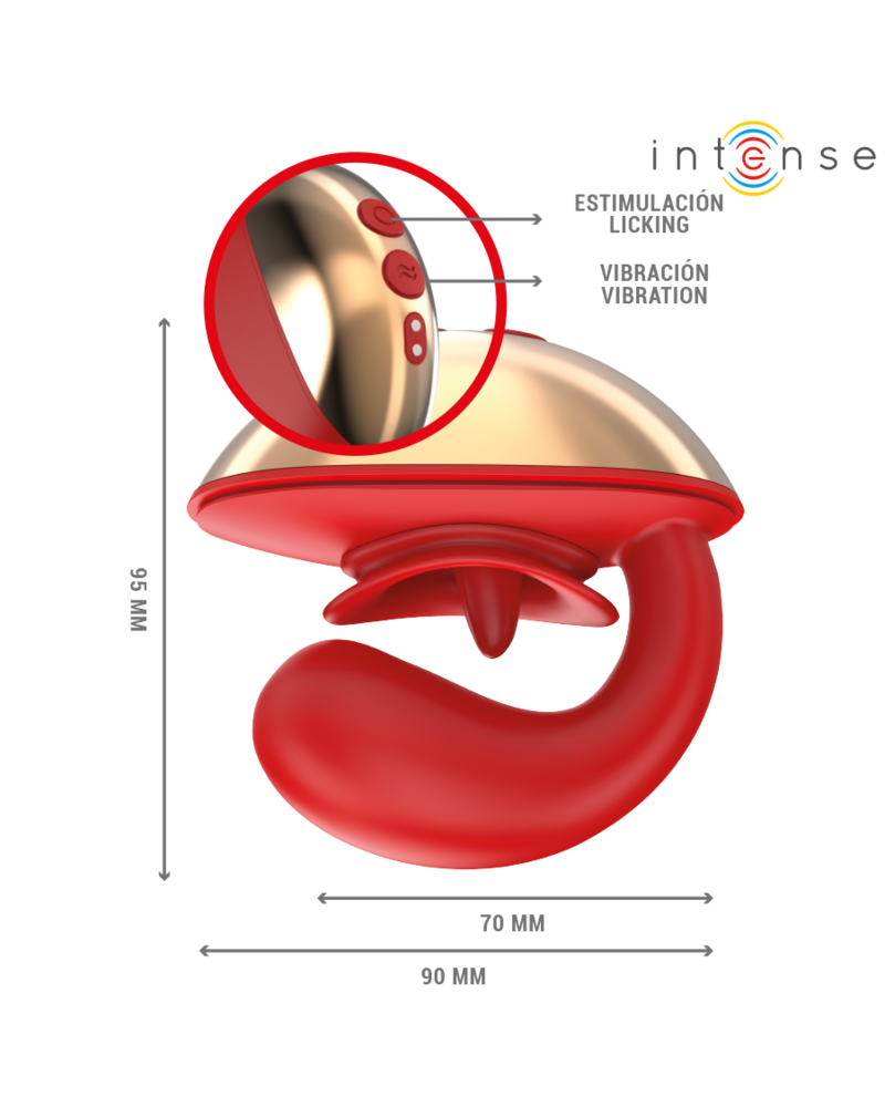 INTENSE - VIBRATORE E STIMOLATORE MARIAH A FORMA DI U 10 VIBRAZIONI ROSSO