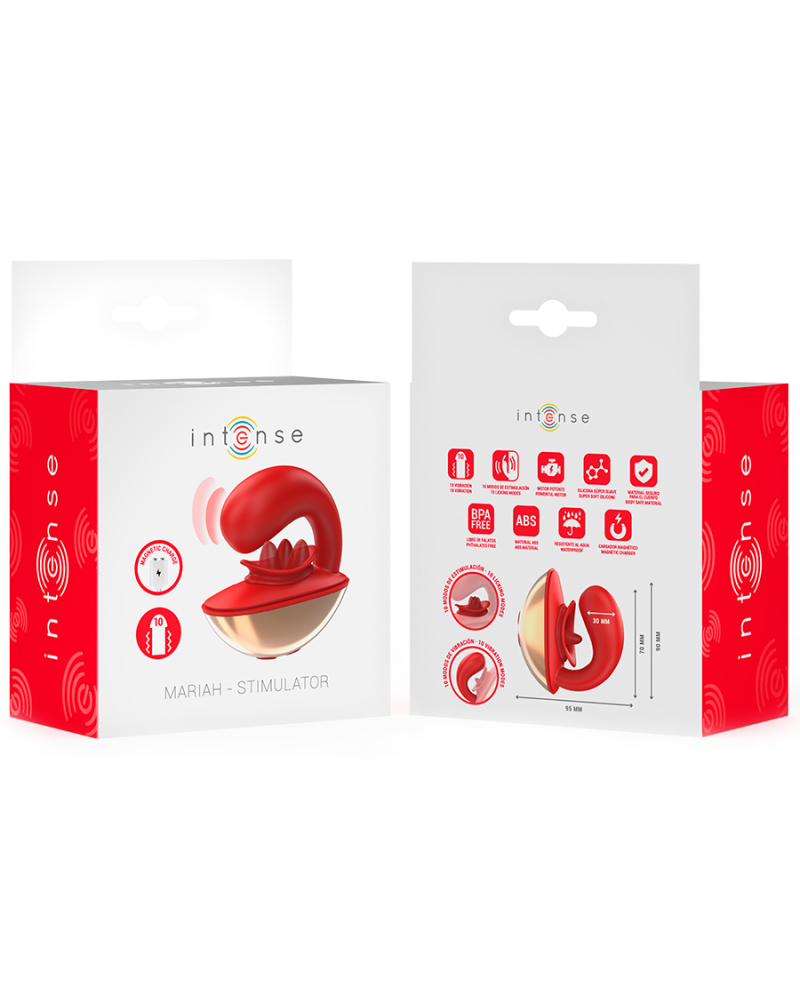 INTENSE - VIBRATORE E STIMOLATORE MARIAH A FORMA DI U 10 VIBRAZIONI ROSSO