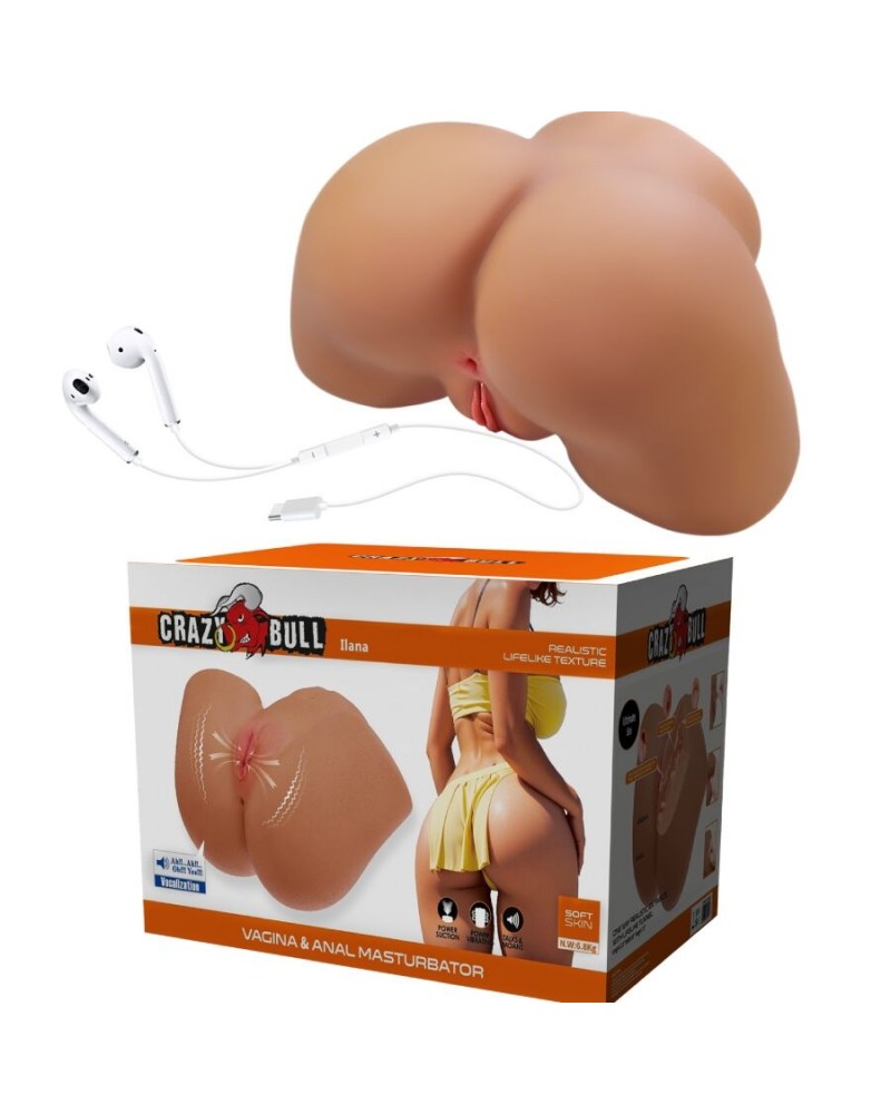 CRAZY BULL - ILANA VIBRATORE E SUCCHIATORE REALISTICO PER POLSO FEMMINILE CON SUONO 6,8 KG