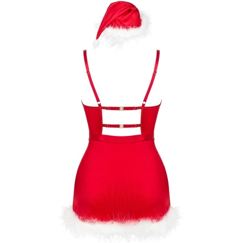 LIVCO CORSETTI FASHION - AGETHE LC 90607 CHEMISE + PERIZOMA + CAPPELLO DI NATALE L/XL