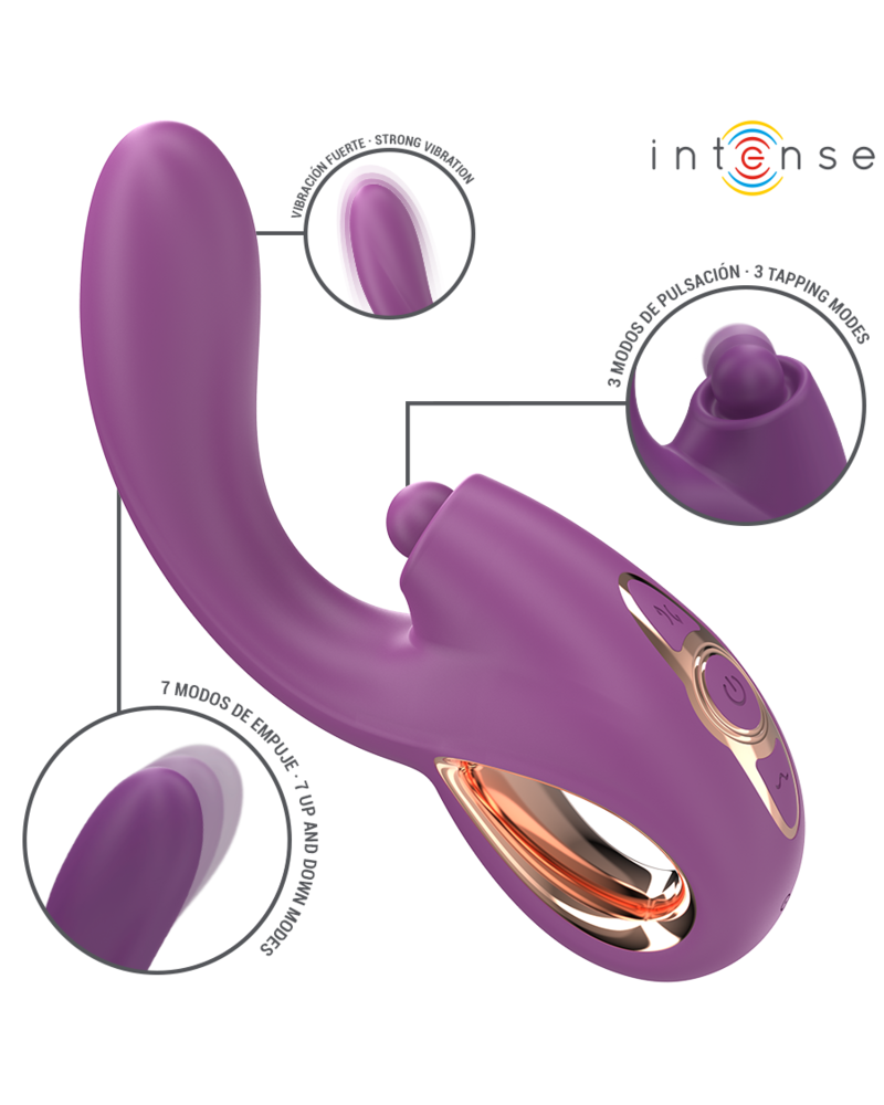 INTENSE - LALI VIBRATORE MULTIFUNZIONE PUNTO G TAPPING  THRUST  VIBRATION VIOLA