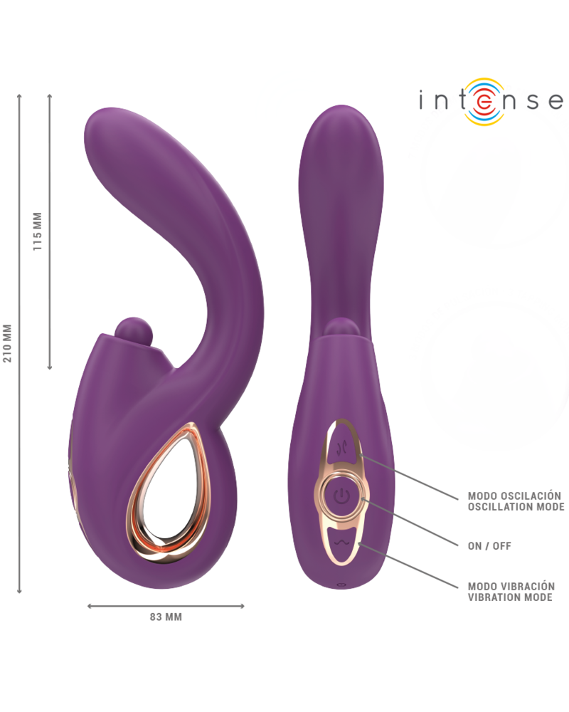 INTENSE - LALI VIBRATORE MULTIFUNZIONE PUNTO G TAPPING  THRUST  VIBRATION VIOLA