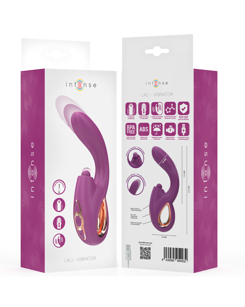 INTENSE - LALI VIBRATORE MULTIFUNZIONE PUNTO G TAPPING  THRUST  VIBRATION VIOLA