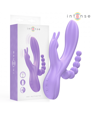 INTENSE - MIKO TRIPLO VIBRATORE CONIGLIO  STIMOLATORE  ANALE 7 VIBRAZIONI VIOLA