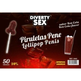 DIABLO GOLOSO - 50 LECCA LECCA AL PENE GUSTO RON COLA 10% ALCOOL