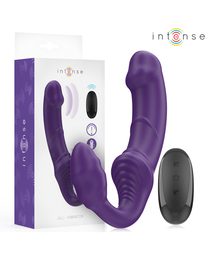 INTENSE - JILL DOPPIO VIBRATORE 20 CM VIOLA TELECOMANDO