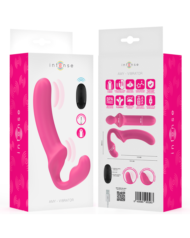 INTENSE - AMY DOPPIO VIBRATORE 20 CM ROSA TELECOMANDO