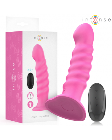 INTENSE - VIBRATORE CINDY TAGLIA L DESIGN A SPIRALE 10 VIBRAZIONI ROSA TELECOMANDO