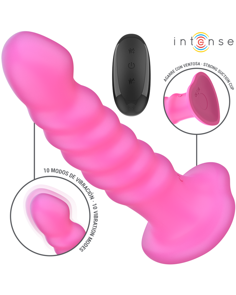 INTENSE - VIBRATORE CINDY TAGLIA L DESIGN A SPIRALE 10 VIBRAZIONI ROSA TELECOMANDO