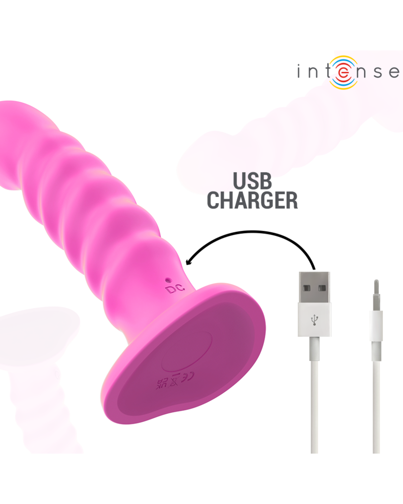 INTENSE - VIBRATORE CINDY TAGLIA L DESIGN A SPIRALE 10 VIBRAZIONI ROSA TELECOMANDO