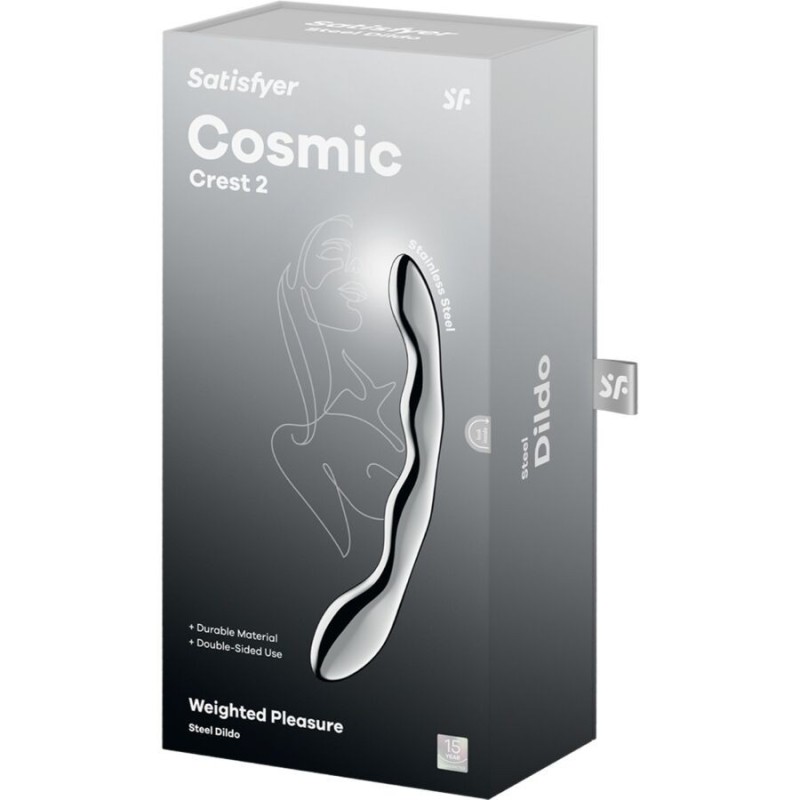 SATISFYER - DILDO A DOPPIA ESTREMITÀ IN ACCIAIO INOX COSMIC CREST 2