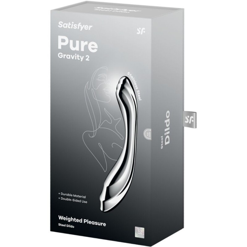 SATISFYER - DILDO A DOPPIA ESTREMITÀ IN ACCIAIO INOX PURE GRAVITY 2