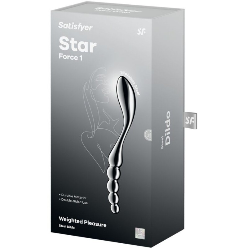 SATISFYER - DILDO A DOPPIA ESTREMITÀ IN ACCIAIO INOX STAR FORCE 1