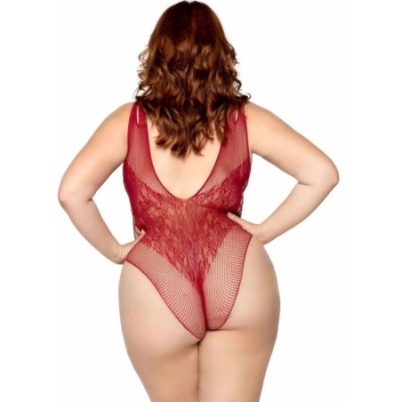 LEG AVENUE - 81641X BODY SENZA CUCITURE BORDEAUX TAGLIA 1X/2X