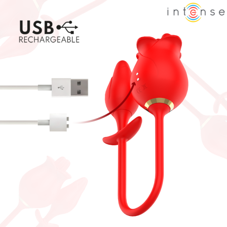 INTENSE - MELANIE STIMOLATORE DOPPIO PER CLITORIDE CON LINGUA A ZIGZAG