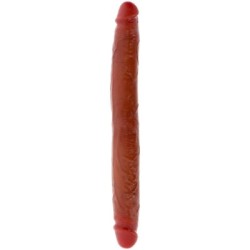 GET REAL - DILDO IN SILICONE A DOPPIA ESTREMITÀ CARAMELLO 35 CM