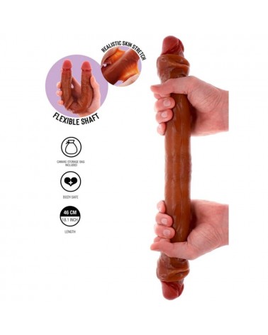 GET REAL - DILDO IN SILICONE A DOPPIA ESTREMITÀ CARAMELLO 46 CM