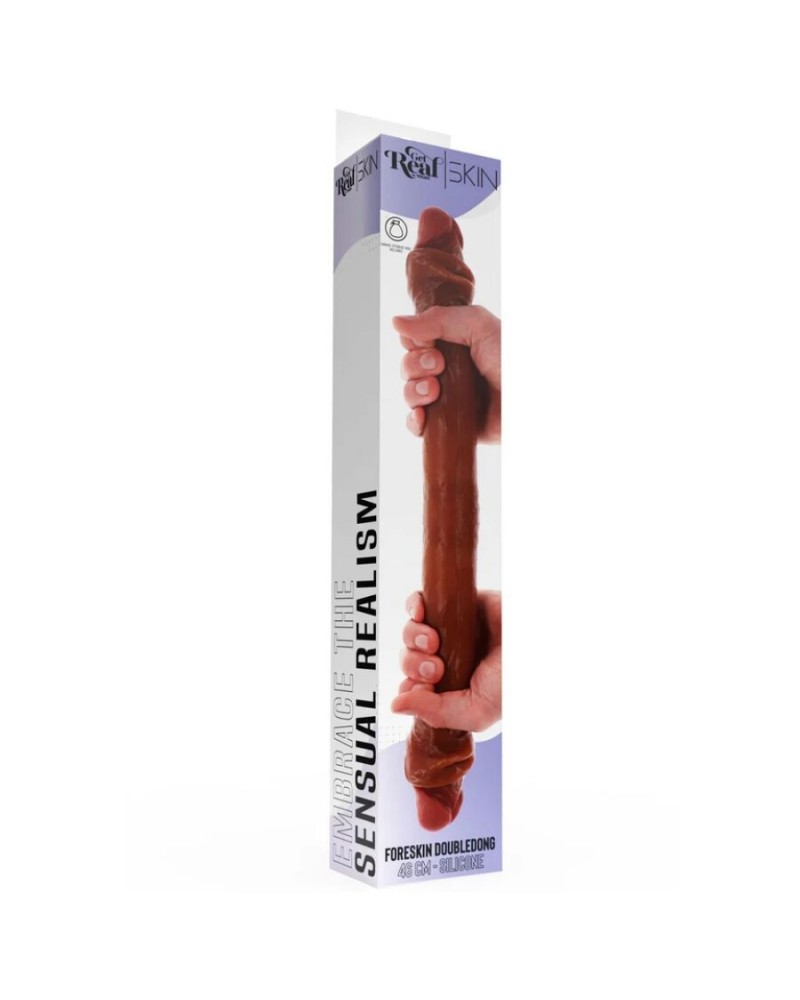 GET REAL - DILDO IN SILICONE A DOPPIA ESTREMITÀ CARAMELLO 46 CM