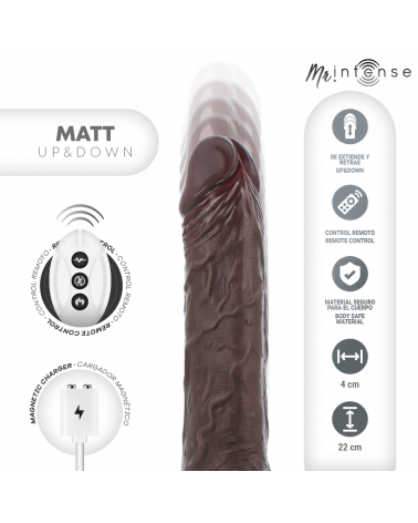 MR INTENSE - MATT REALISTICO MULTIFUNZIONE CON VIBRAZIONE SU E GIÙ TELECOMANDO 22 CM -O- 4 CM