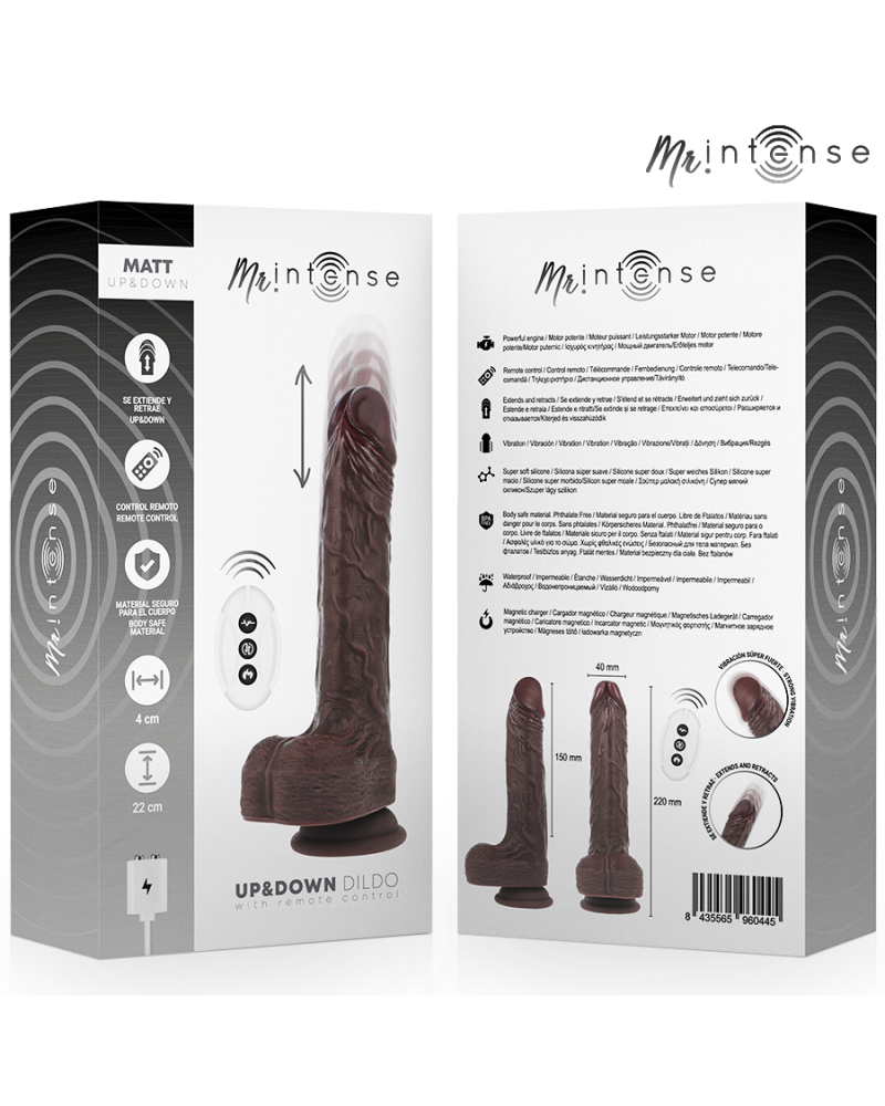 MR INTENSE - MATT REALISTICO MULTIFUNZIONE CON VIBRAZIONE SU E GIÙ TELECOMANDO 22 CM -O- 4 CM