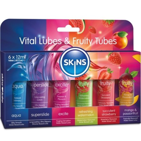 SKINS - KIT LUBRIFICANTI VITALI E FRUTTATI 6 x 12 ML