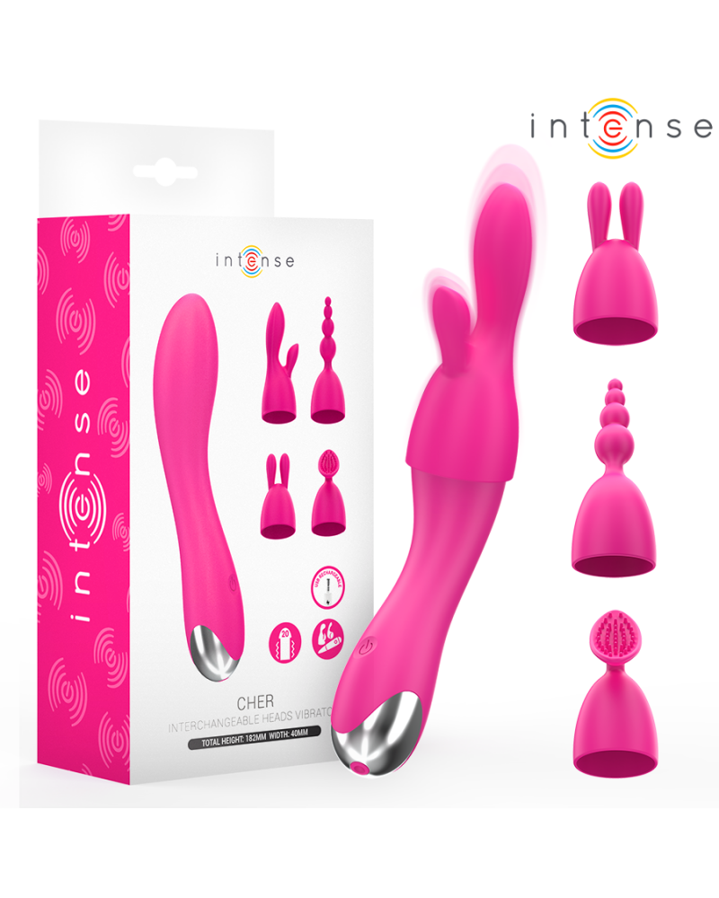 INTENSE - CHER VIBRATORE CON TESTINE INTERCAMBIABILI