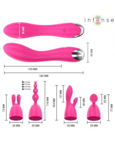 INTENSE - CHER VIBRATORE CON TESTINE INTERCAMBIABILI