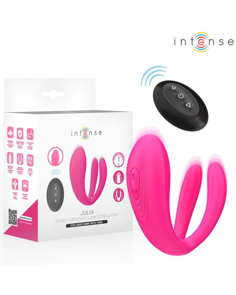 INTENSE - JULIA DOPPIO VIBRATORE STIMOLATORE A MORSETTO CON TELECOMANDO