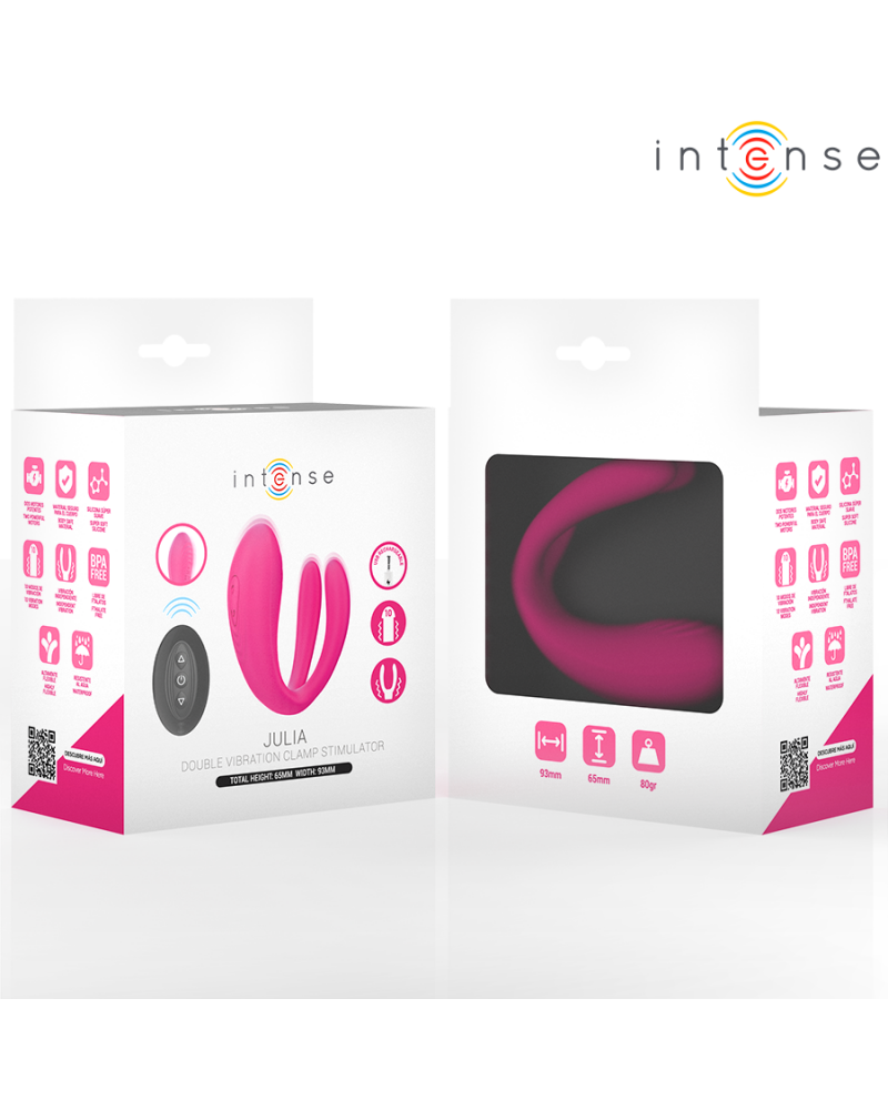INTENSE - JULIA DOPPIO VIBRATORE STIMOLATORE A MORSETTO CON TELECOMANDO