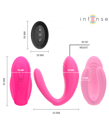 INTENSE - JULIA DOPPIO VIBRATORE STIMOLATORE A MORSETTO CON TELECOMANDO
