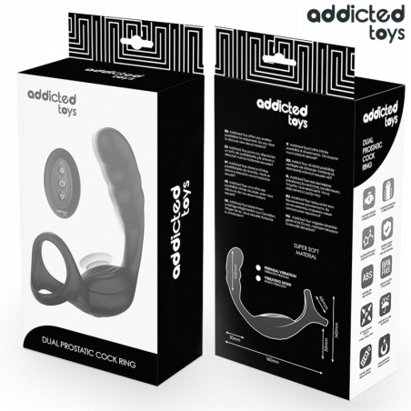 ADDICTED TOYS - ANELLO PER IL PENE PROSTATICO DOPPIO CON TELECOMANDO