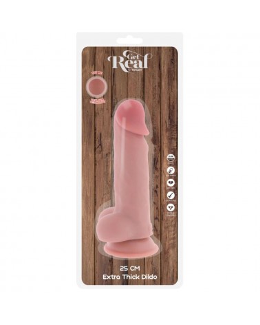 GET REAL - PENE REALISTICO DELUXE CON TESTICOLI EXTRA SPESSI 25 CM