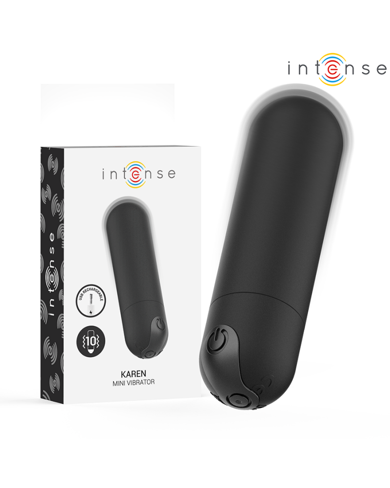 INTENSE - KAREN MINI PROIETTILE VIBRANTE RICARICABILE NERO
