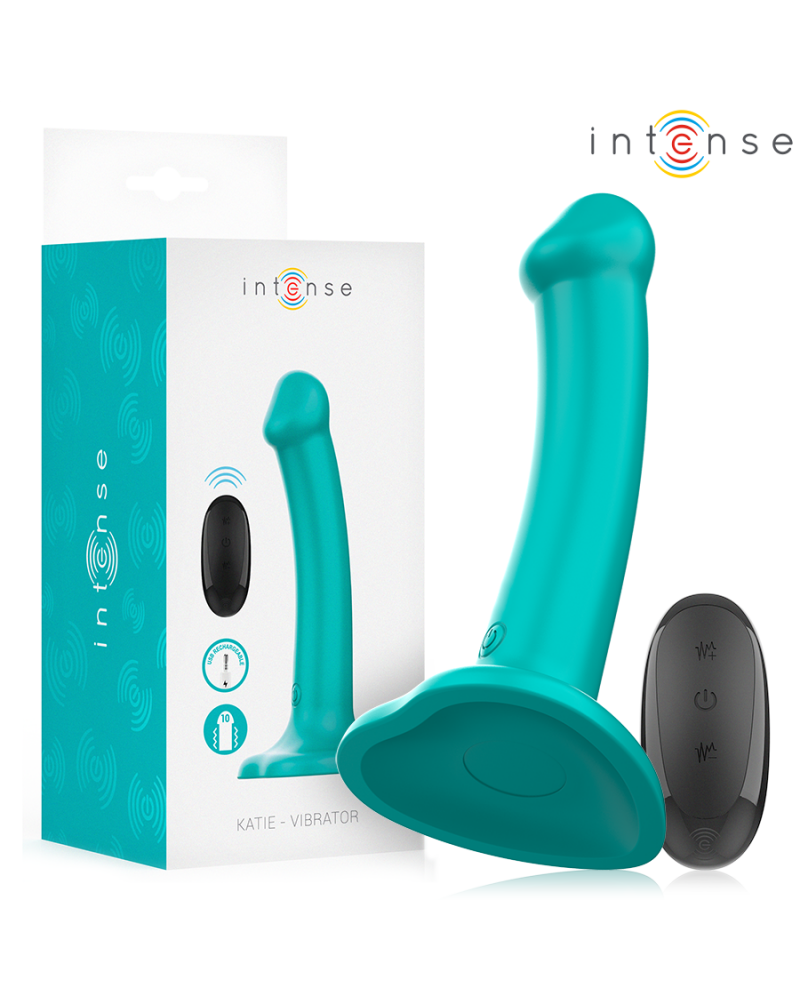 INTENSE - KATIE VIBRATORE CON VENTOSA 10 VIBRAZIONI TELECOMANDO BLU