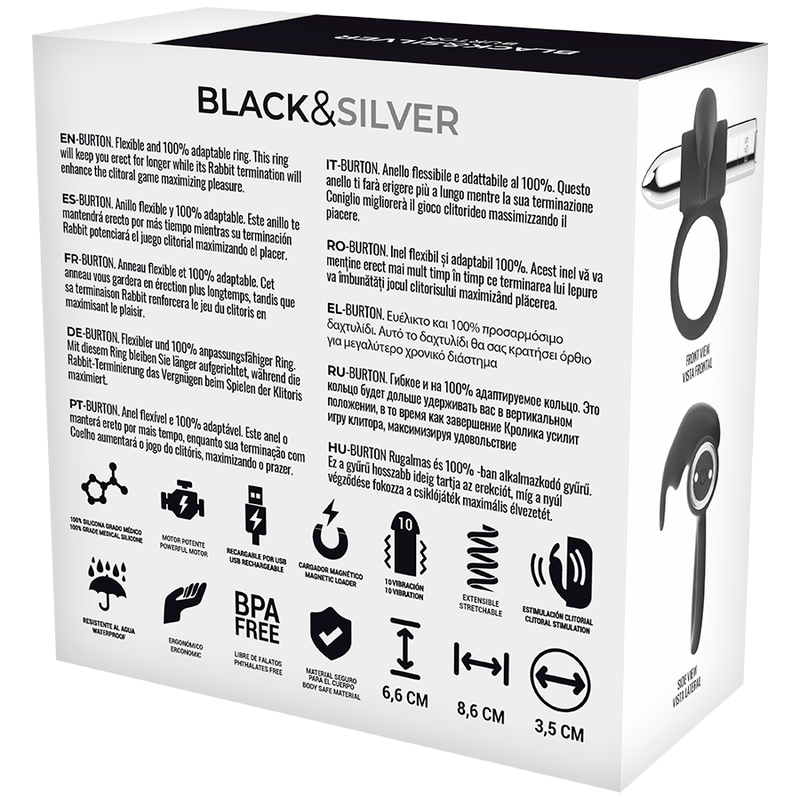 BLACKSILVER - ANELLO RICARICABILE BURTON 10 MODALITÀ DI VIBRAZIONE
