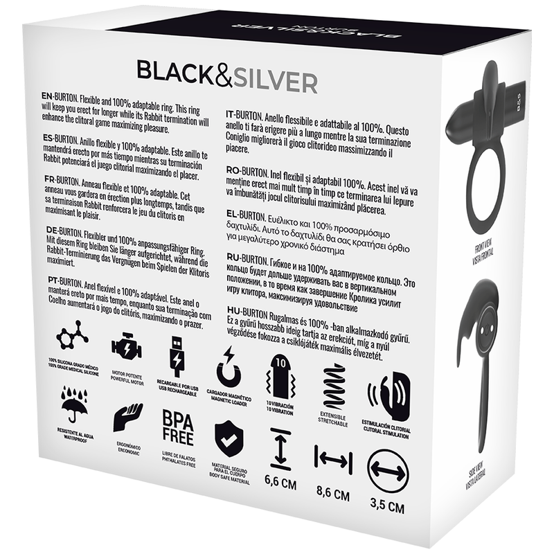 BLACKSILVER - ANELLO BURTON 10 MODALITÀ DI VIBRAZIONE NERO