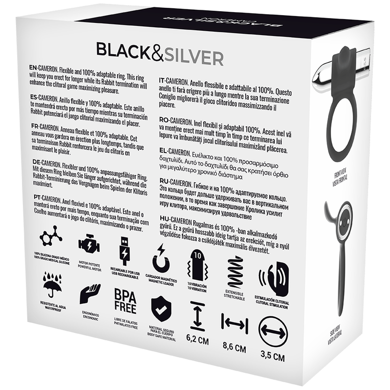 BLACKSILVER - ANELLO RICARICABILE CAMERON ARGENTO