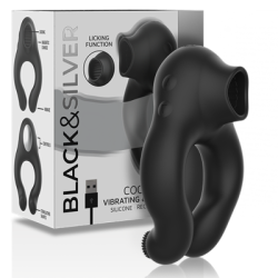 BLACKSILVER - ANELLO VIBRATORE IN SILICONE 3 MOTORI RICARICABILE NERO