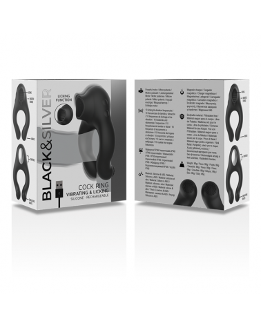 BLACKSILVER - ANELLO VIBRATORE IN SILICONE 3 MOTORI RICARICABILE NERO