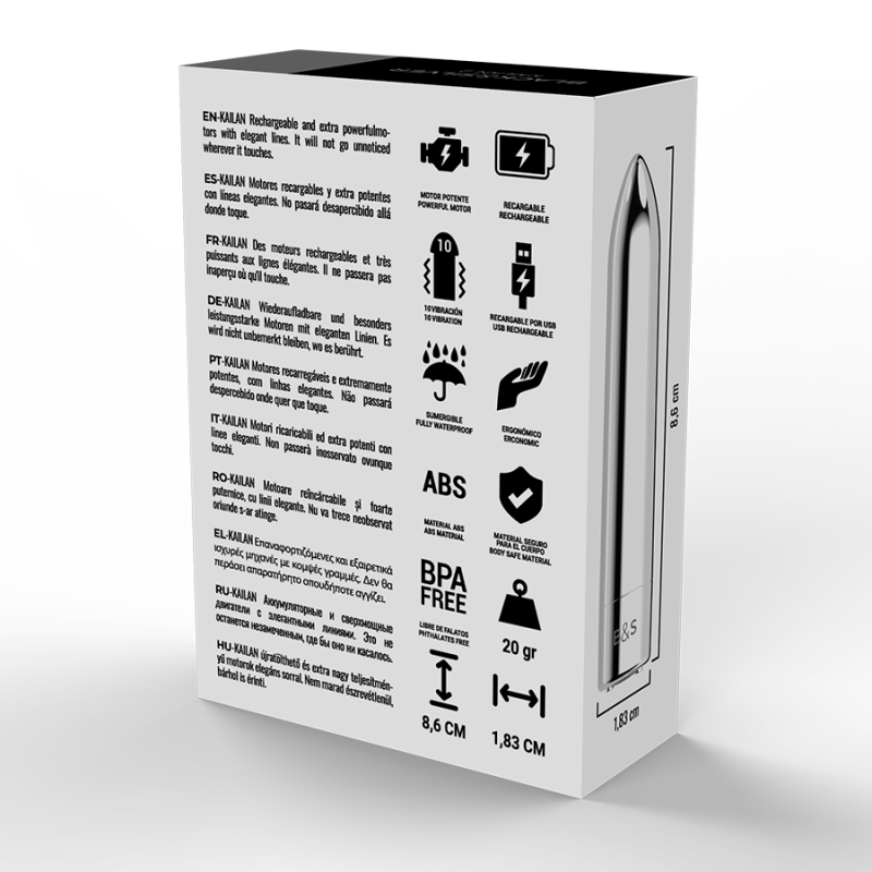 BLACKSILVER - KAILAN 2 PROIETTILE MAGNETICO VIBRANTE ARGENTO