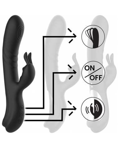 BLACKSILVER - STIMOLATORE CONIGLIO IN SILICONE RICARICABILE JAMIE NERO